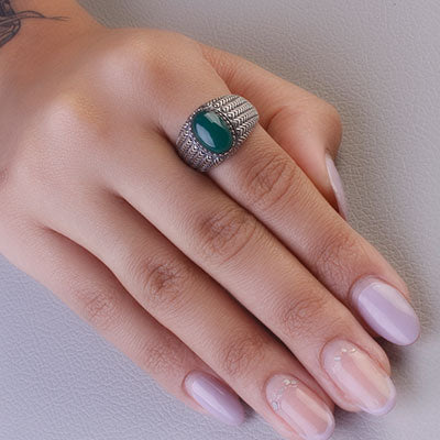 Anel de Prata com Crisopázio - 68083