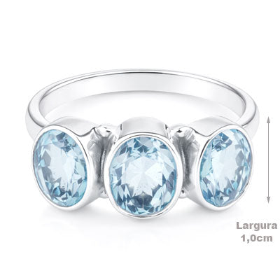 Anel de Prata com Topázio - 68093