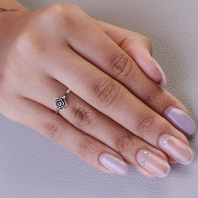 Anel de Prata Rosa - 68095
