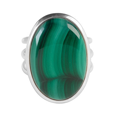 Anel de Prata com Malaquita - 68096