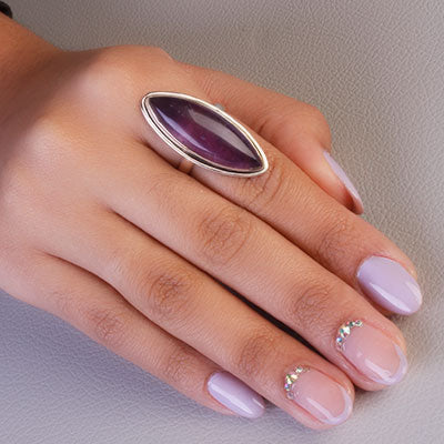 Anel de Prata com Ametista - 68101