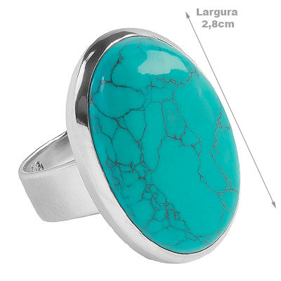 Anel de Prata com Turquesa - 68105