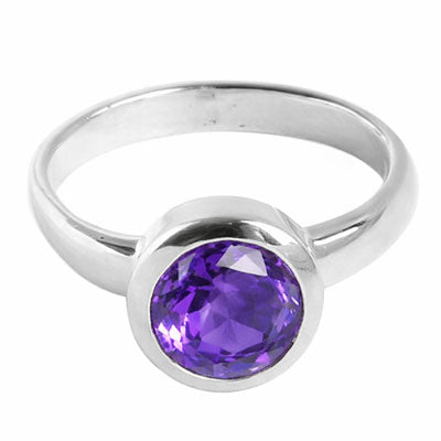 Anel de Prata com Ametista - 68107