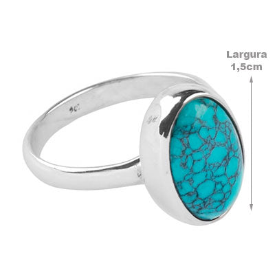 Anel de Prata com Turquesa - 68111