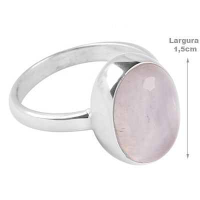 Anel de Prata com Quartzo Rosa - 68112