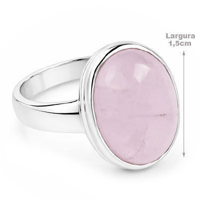 Anel de Prata com Quartzo Rosa - 68115 - soprata