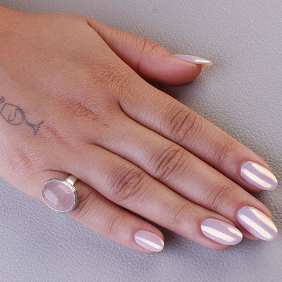 Anel de Prata com Quartzo Rosa - 68115 - soprata