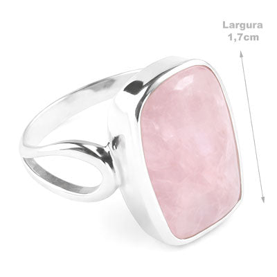 Anel de Prata com Quartzo Rosa - 68118