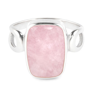 Anel de Prata com Quartzo Rosa - 68118