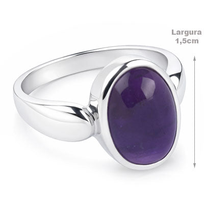 Anel de Prata com Ametista - 68120