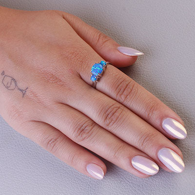 Anel de Prata com Opala - 68121