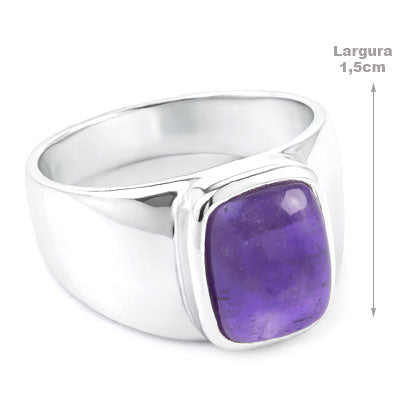 Anel de Prata com Ametista - 68122