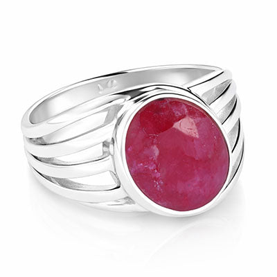Anel de Prata com Rubi - 68123