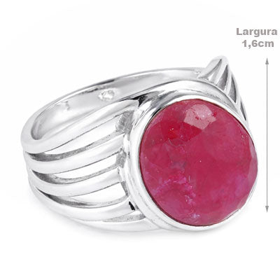 Anel de Prata com Rubi - 68123