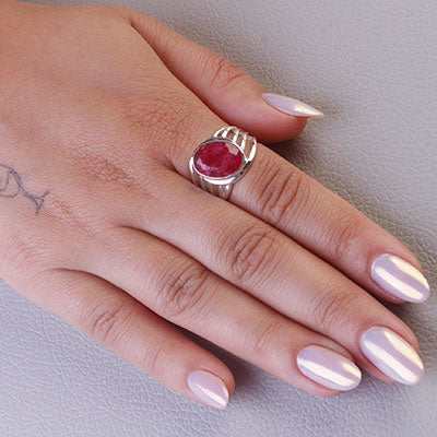 Anel de Prata com Rubi - 68123