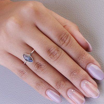 Anel de Prata com Labradorita - 68128