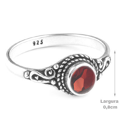 Anel de Prata com Granada - 68141