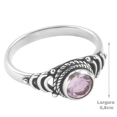 Anel de Prata com Ametista - 68145