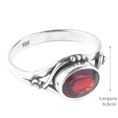 Anel de Prata com Granada - 68150