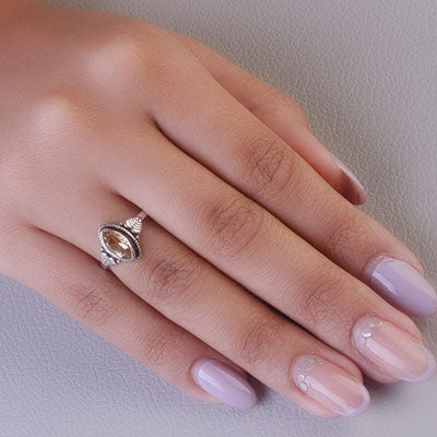 Anel de Prata com Citrino - 68158