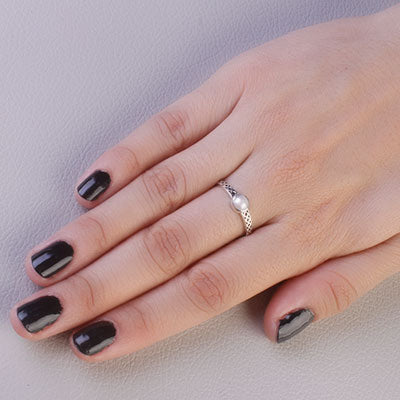 Anel de Prata com Pérola - 68163