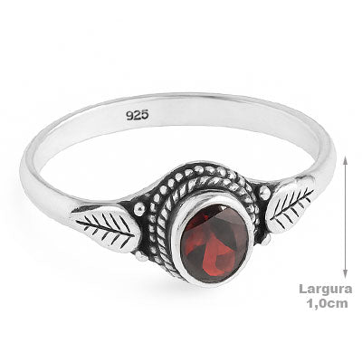 Anel de Prata com Granada - 68164