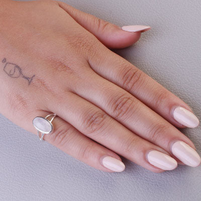 Anel de Prata com Pedra da Lua - 68169