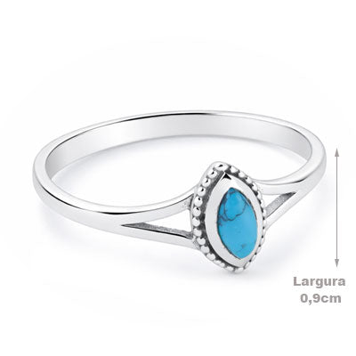 Anel de Prata com Turquesa - 68170