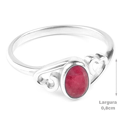 Anel de Prata com Rubi - 68171