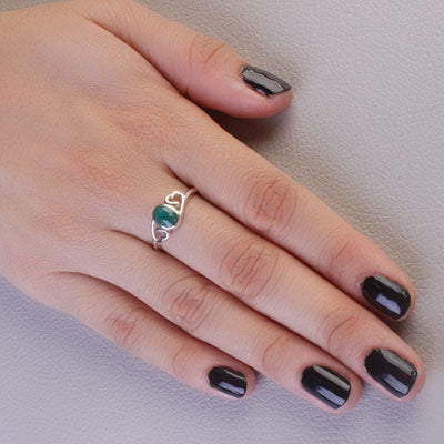 Anel de Prata com Esmeralda - 68173