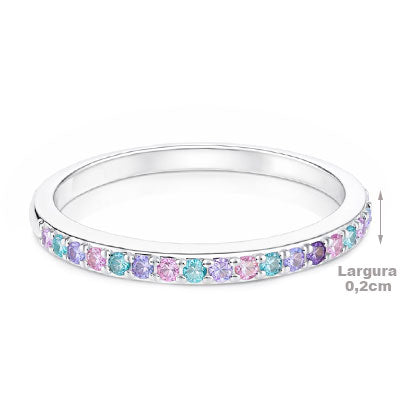 Anel de Prata com Zircônias - 68184