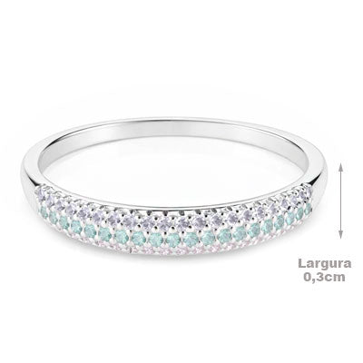 Anel de Prata com Zircônias - 68185
