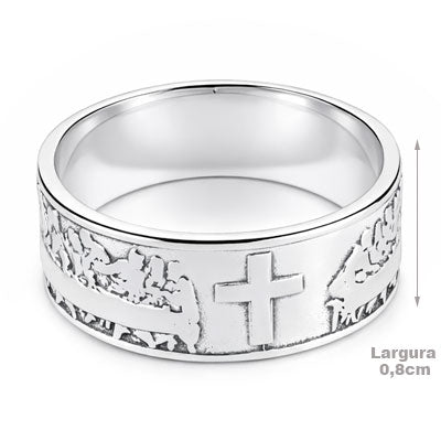 Anel de Prata Cruz - 68186 - soprata