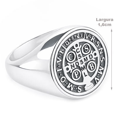 Anel de Prata São Bento - 68219