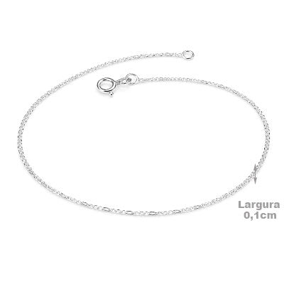 Tornozeleira de Prata Elo - 68228