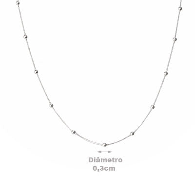 Gargantilha de Prata Bola - 68265