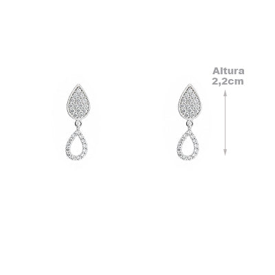 Brinco de Prata com Zircônia - 68303