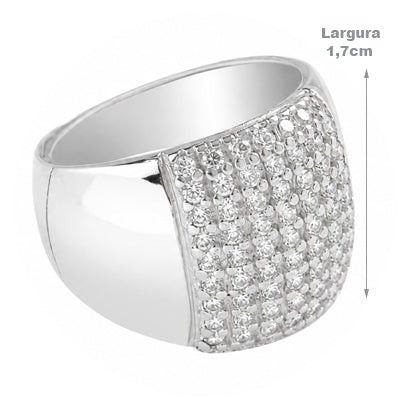 Anel de Prata com Zircônia - 68370