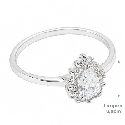Anel de Prata com Zircônia - 68375