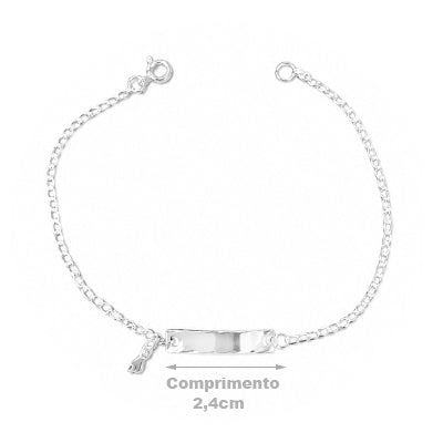 Pulseira de Prata com Placa - 68389
