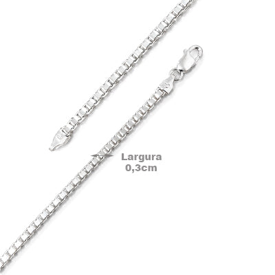 Corrente de Prata Veneziana - 68430