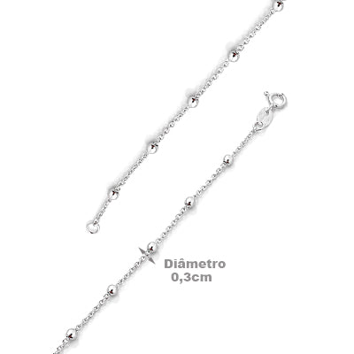 Gargantilha de Prata Bolas - 68433