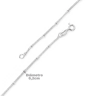 Gargantilha de Prata Bolas - 68438