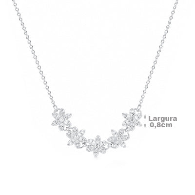 Gargantilha de Prata Flor - 68488