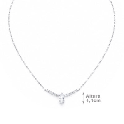 Gargantilha de Prata com Zircônia - 68491