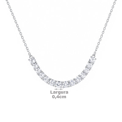 Gargantilha de Prata com Zircônia - 68495