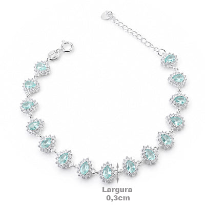 Pulseira de Prata com Zircônias - 68496