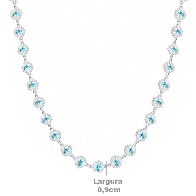 Gargantilha de Prata com Zircônias - 68497