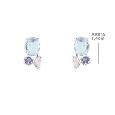Brinco de Prata com Pedras - 68498