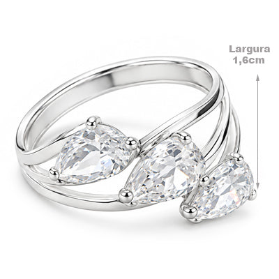 Anel de Prata com Zircônia - 68503